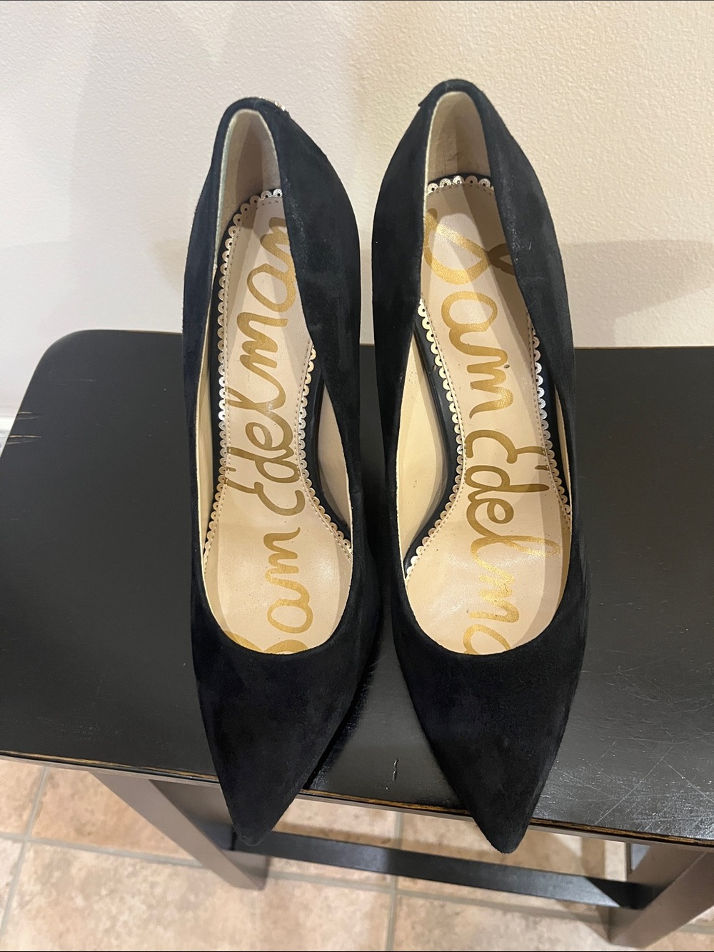 Sam Edelman Danna Classic Black Suede Pointed-Toe Stiletto Pumps - Picture 9 of 12